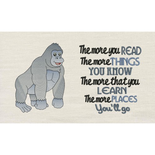 Gorilla with the more you read Reading Pillow