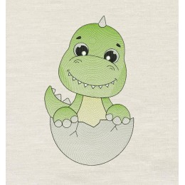Baby dinosaur trex embroidery design