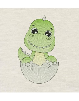 Baby dinosaur trex embroidery design