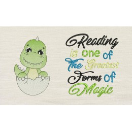 Baby dinosaur trex with reading is one Reading Pillow