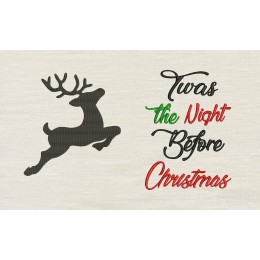 Reindeer Silhouette with Twas the Night Reading Pillow