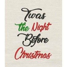 Twas the Night embroidery design