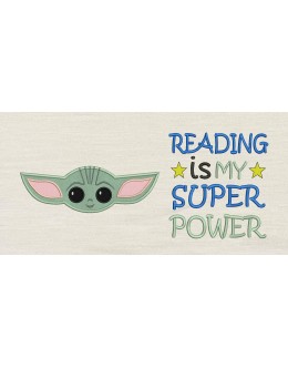 Baby yoda face Reading is My Superpower Reading Pillow