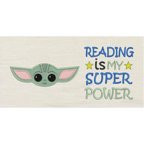 Baby yoda face Reading is My Superpower Reading Pillow