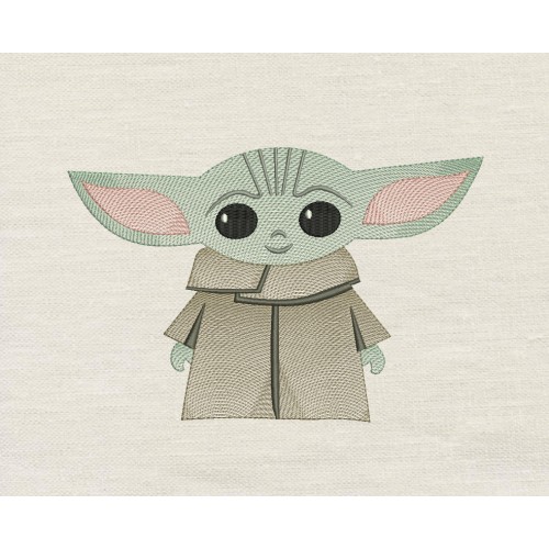 Baby yoda embroidery design