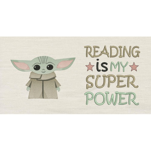 Baby yoda With Reading is My Superpower Reading Pillow