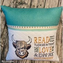 Highland Cow with Read me a story Reading Pillow