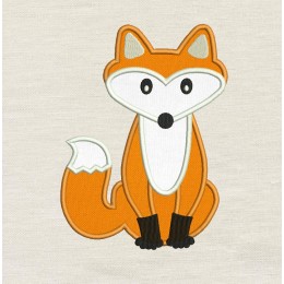 Fox applique embroidery design