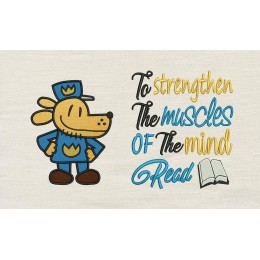 Dog man applique To strengthen reading pillow