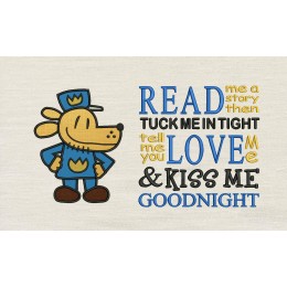 Dog man applique read me a story reading pillow