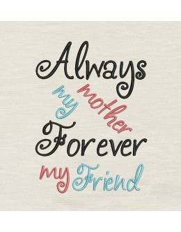 Always My Mother embroidery design