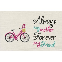 Bicycle with Always My Mother reading pillow