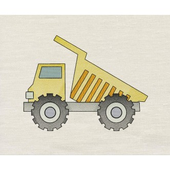 Dump truck embroidery design