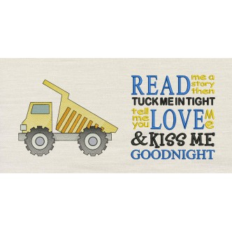 Dump truck with read me a story Reading Pillow