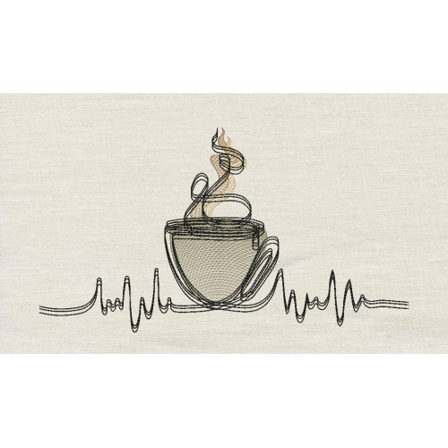 Coffee Embroidery Design