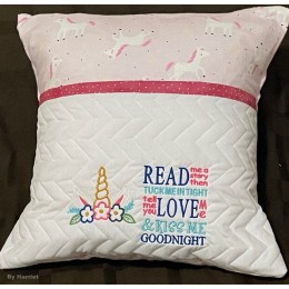 Unicorn Face with read me a story Reading Pillow