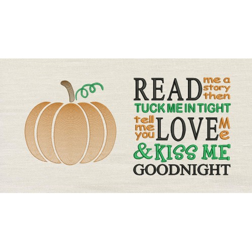 Pumpkin with read me a story reading pillow