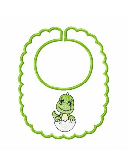 Baby bibs dinosaur in the hoop embroidery design