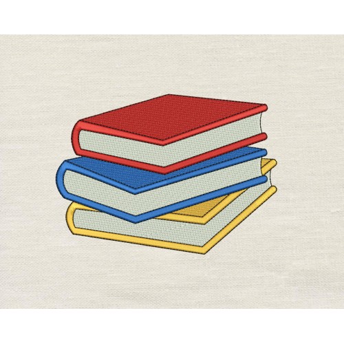 Three books embroidery design