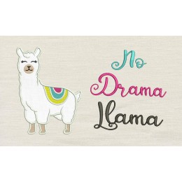 Llama applique with no drama llama reading pillow