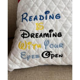 Reading is dreaming Embroidery Design