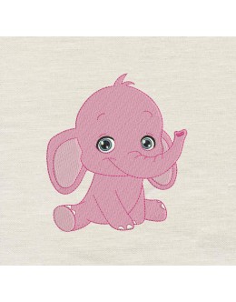 Baby elephant embroidery design