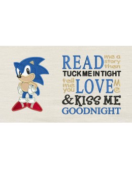 Sonic Applique Read me a story reading pillow