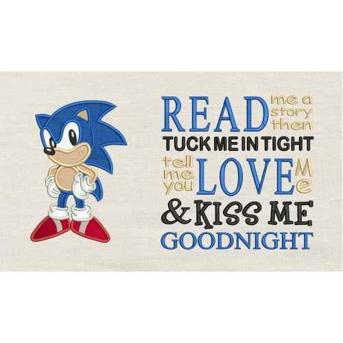 Sonic Applique Read me a story reading pillow