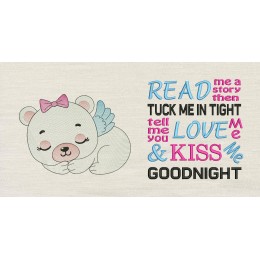 Baby Bear Girl with read me a story Reading Pillow
