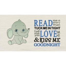 Baby Elephant with read me a story Reading Pillow