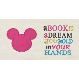 Minnie mouse face A book is a dream reading pillow