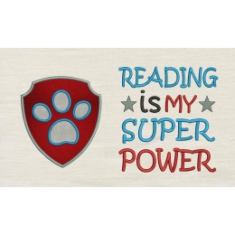 Badge Paw with Reading is My Superpower Reading Pillow