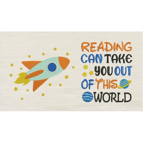 Spaceship reading can take you Reading Pillow