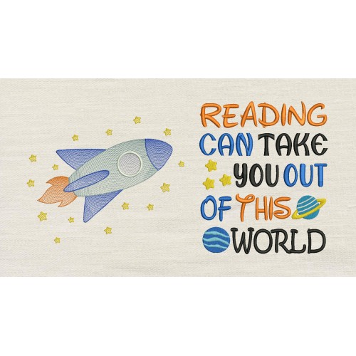 Spaceship Reading can take you Reading Pillow