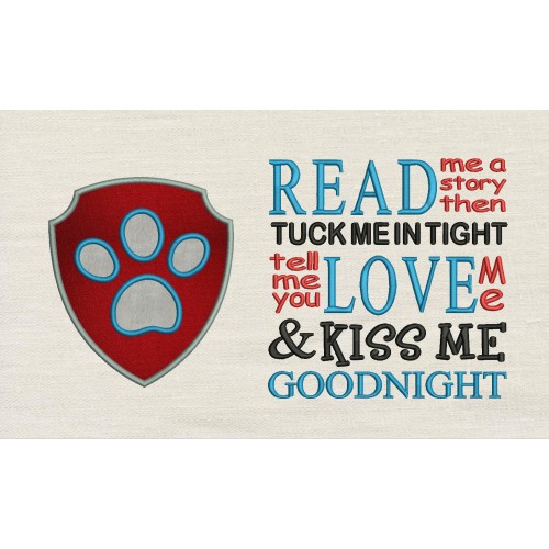 Badge Paw with Read me a story Reading Pillow