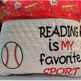Baseball with reading is my favorite sport reading pillow