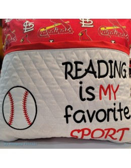 Baseball with reading is my favorite sport reading pillow