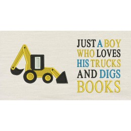 Digger with Just a Boy Reading Pillow
