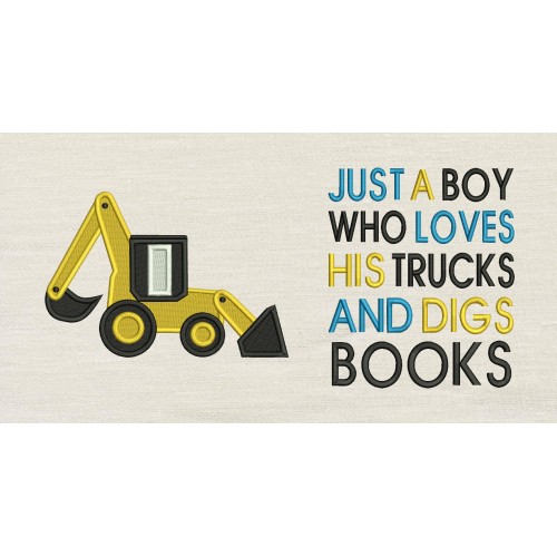Digger with Just a Boy Reading Pillow
