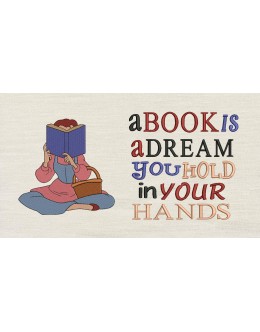 Belle read with A book is a dream Reading Pillow