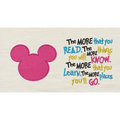 Minnie mouse face The more that you read reading pillow