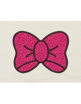 Bow applique embroidery design