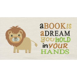 Lion with A book is a dream Reading Pillow