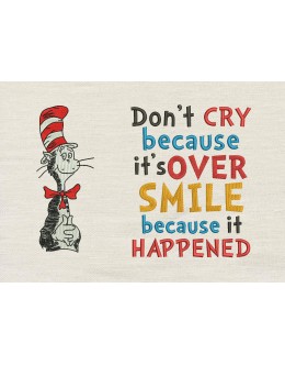 The cat in the hat with Don't Cry Reading Pillow