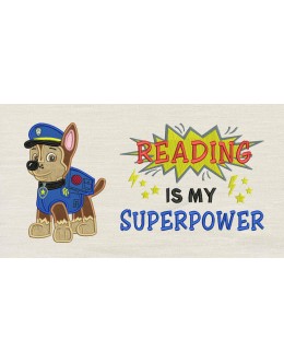 Paw Patrol Chase Reading is My Superpower reading pillow