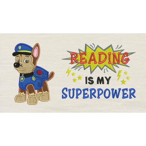 Paw Patrol Chase Reading is My Superpower reading pillow