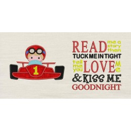 Race Car Read me a story reading pillow