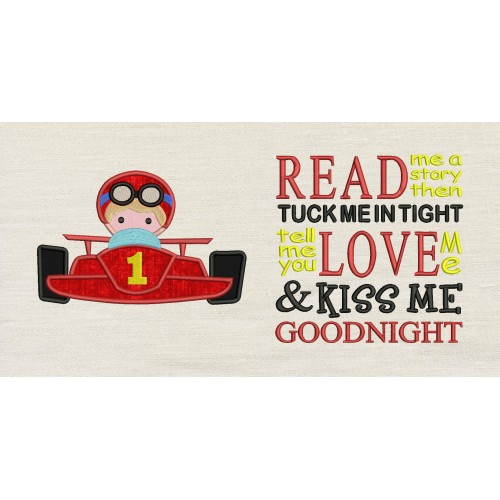 Race Car Read me a story reading pillow