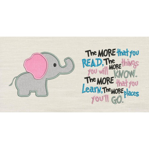 Baby Elephant Applique with The more that you read