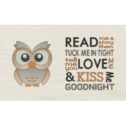 Owl with read me a story Reading Pillow